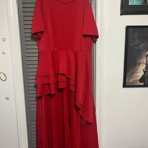 Elegant Red Layered Dress